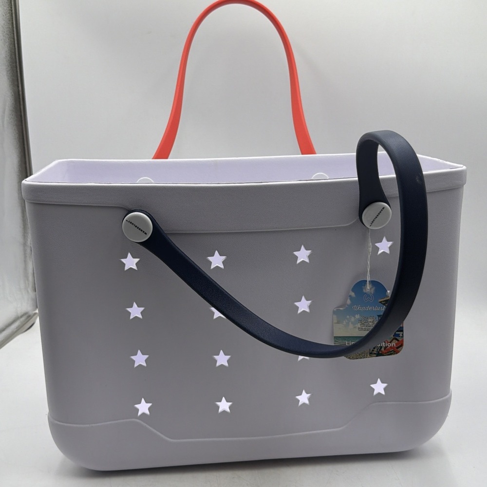 WANDERLUST 14'' AMERICANA CARRY ALL TOTE BAG RUBBER LIMITED EDITION Retro Vibes